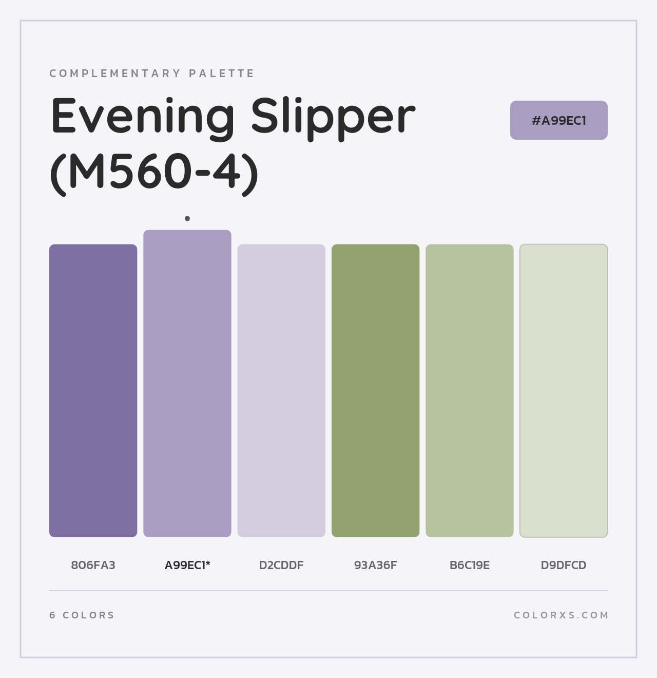 Evening Slipper (M560-4) - Complementary Color Palette