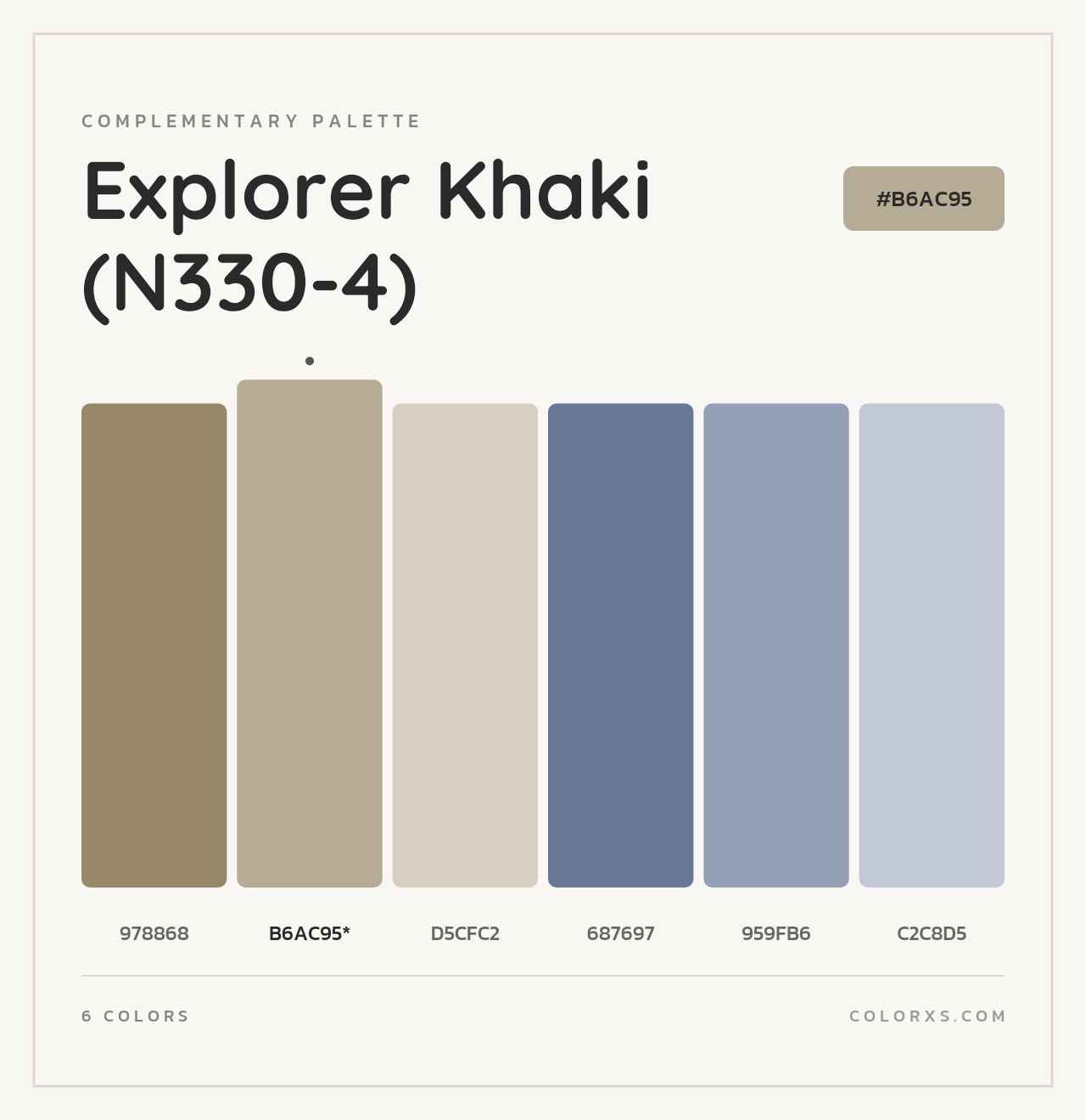 Explorer Khaki (N330-4) - Complementary Color Palette