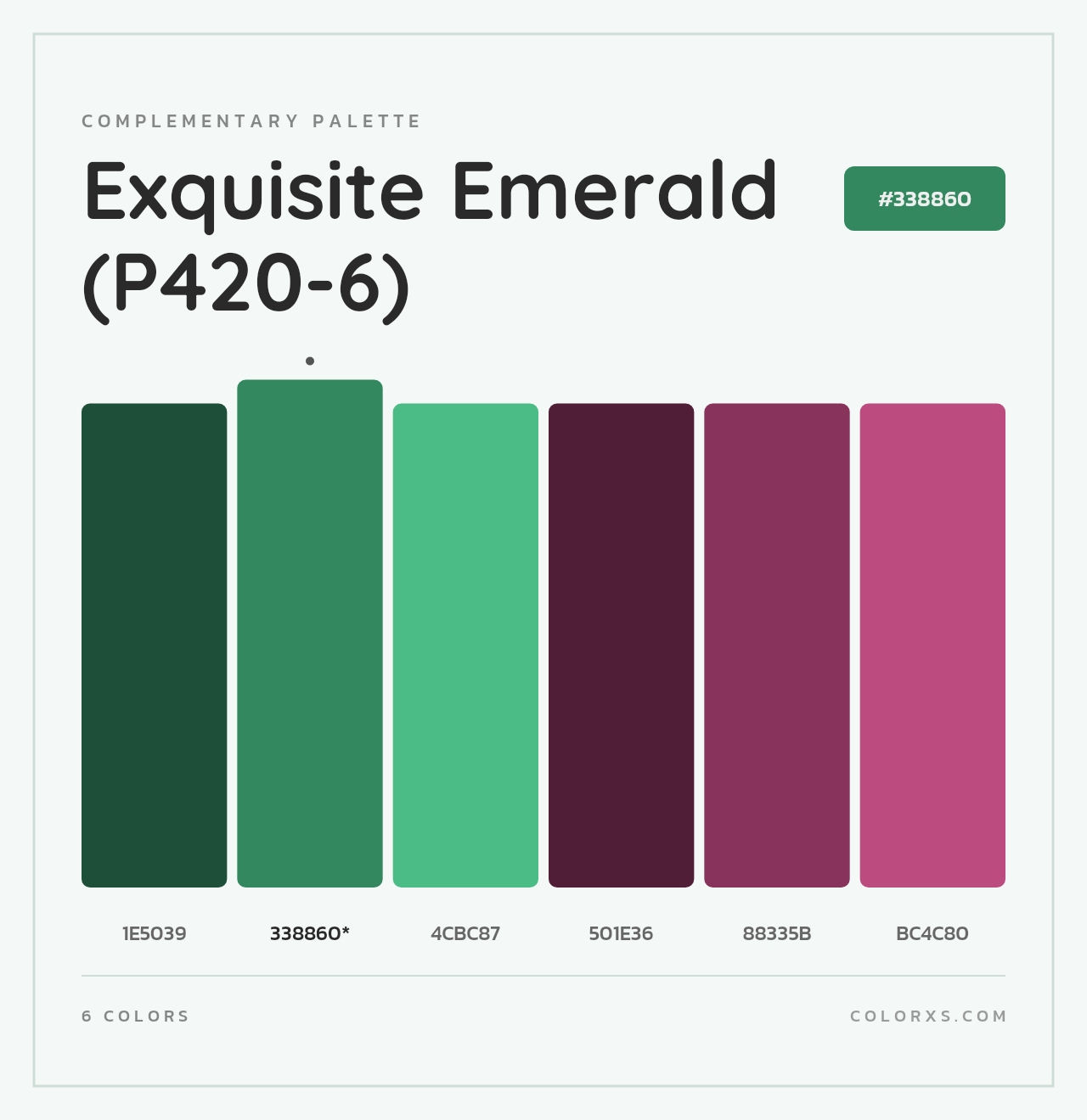 Exquisite Emerald (P420-6) - Complementary Color Palette