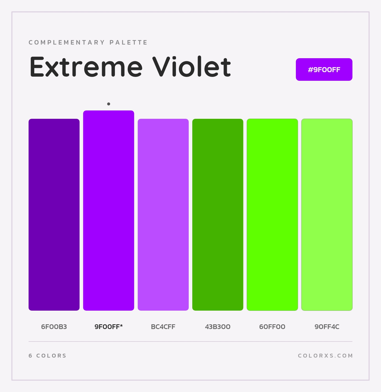 Extreme Violet - Complementary Color Palette