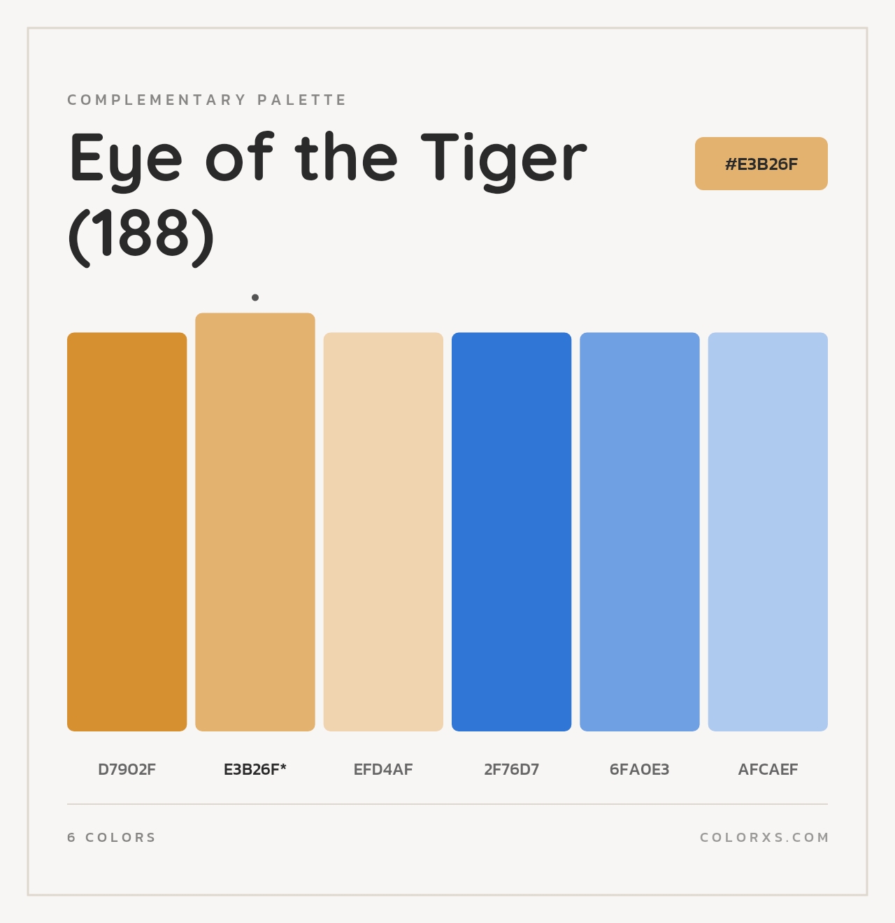 Eye of the Tiger (188) - Complementary Color Palette