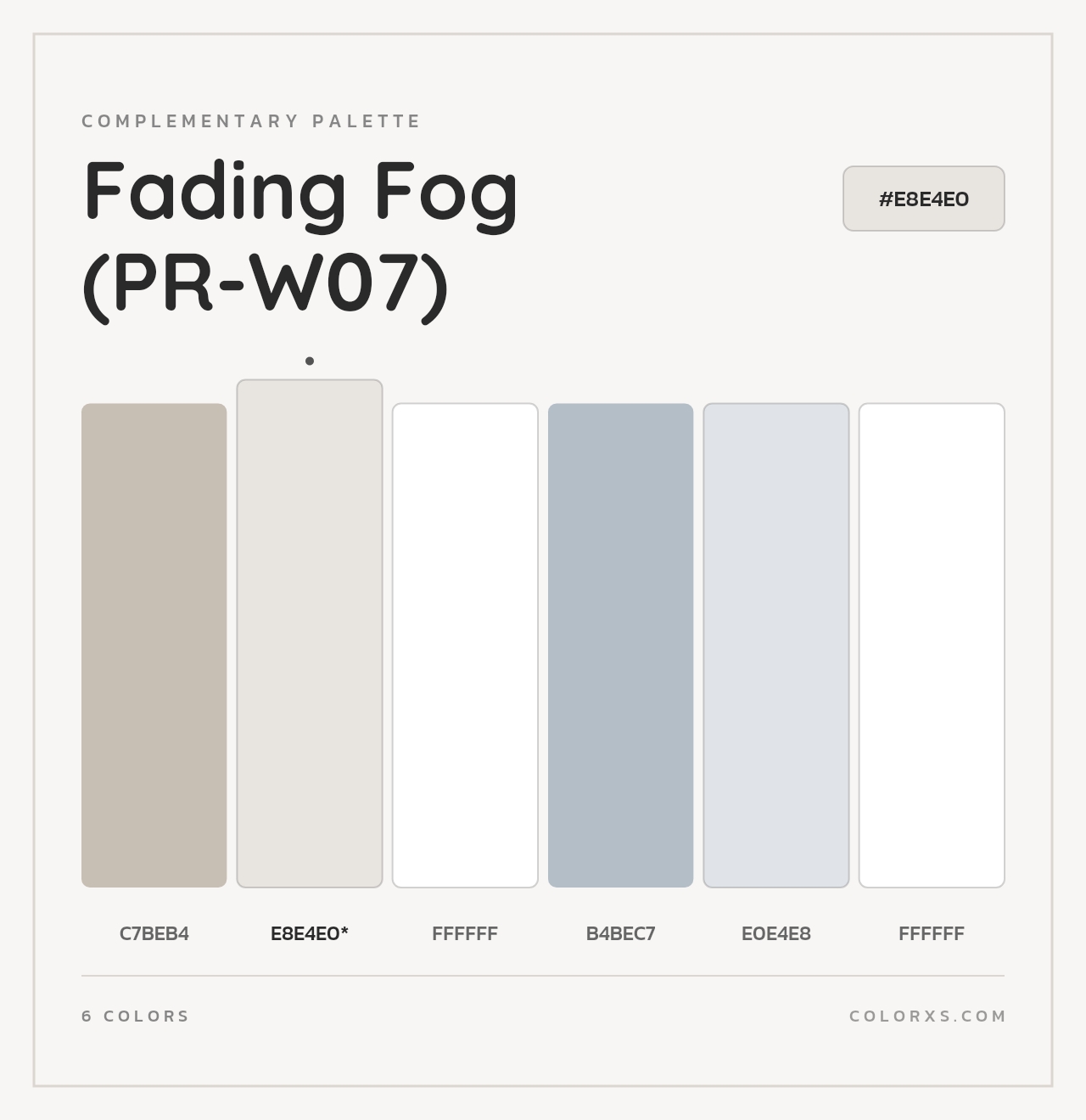 Fading Fog (PR-W07) - Complementary Color Palette