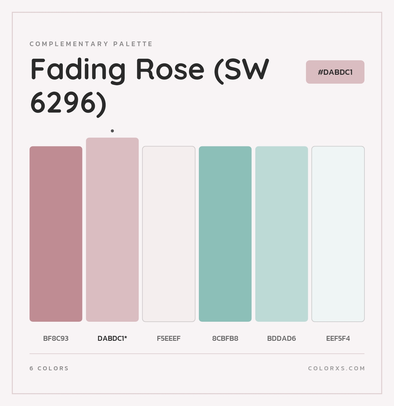 Fading Rose (SW 6296) - Complementary Color Palette