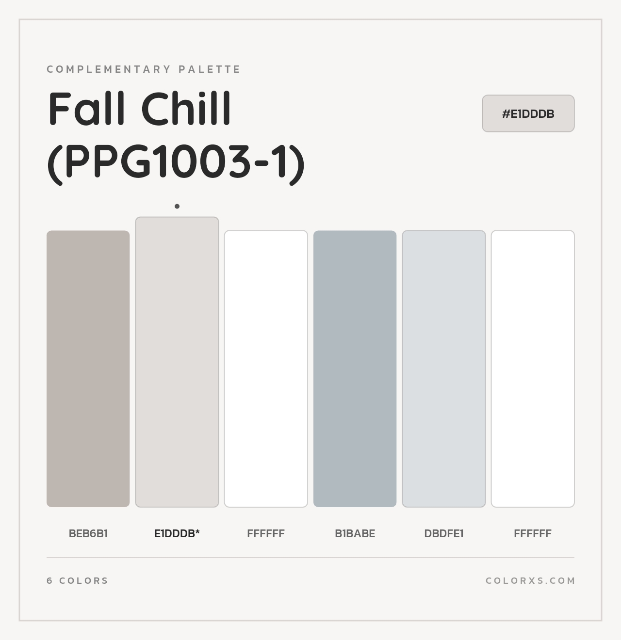 Fall Chill (PPG1003-1) - Complementary Color Palette