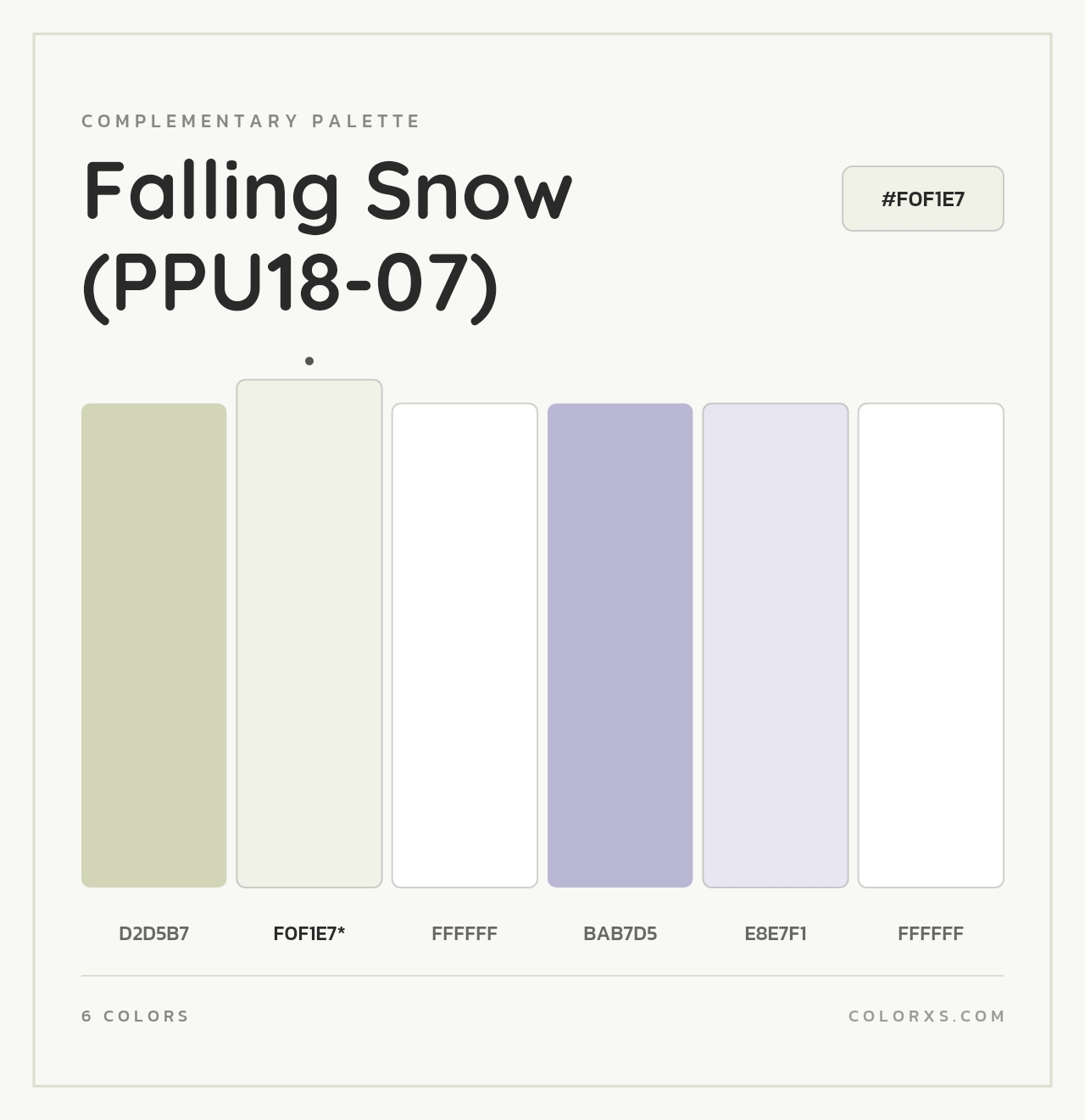Falling Snow (PPU18-07) - Complementary Color Palette