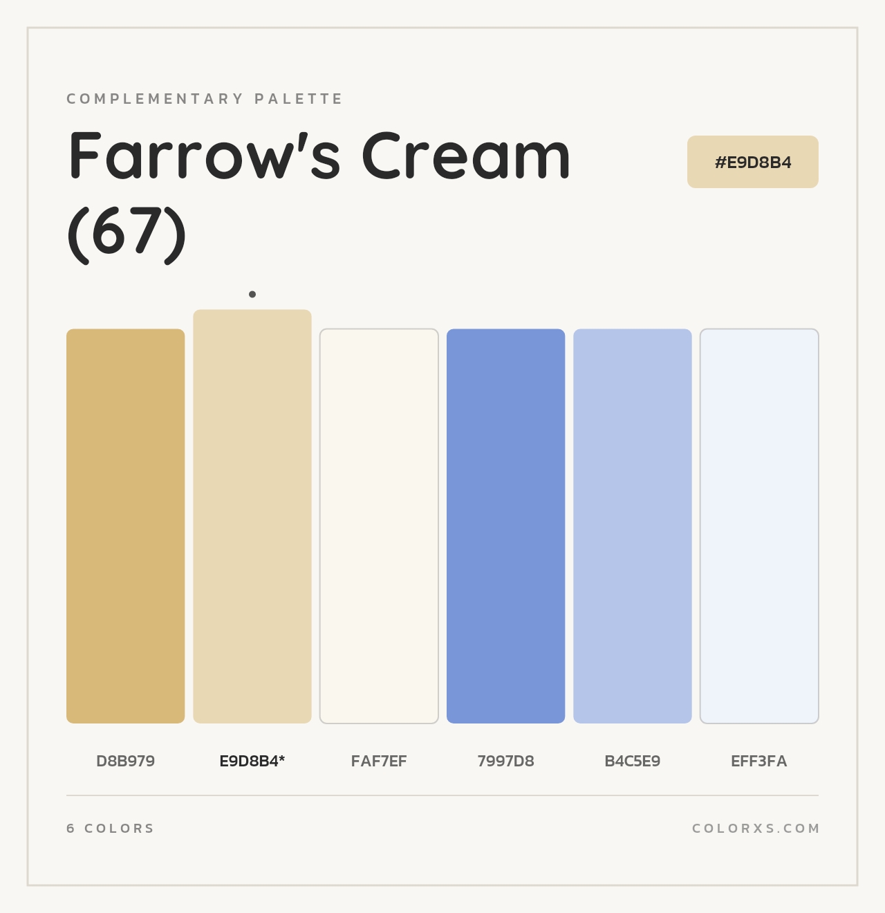 Farrow's Cream (67) - Complementary Color Palette