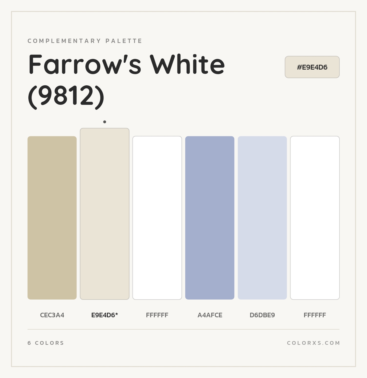 Farrow's White (9812) - Complementary Color Palette
