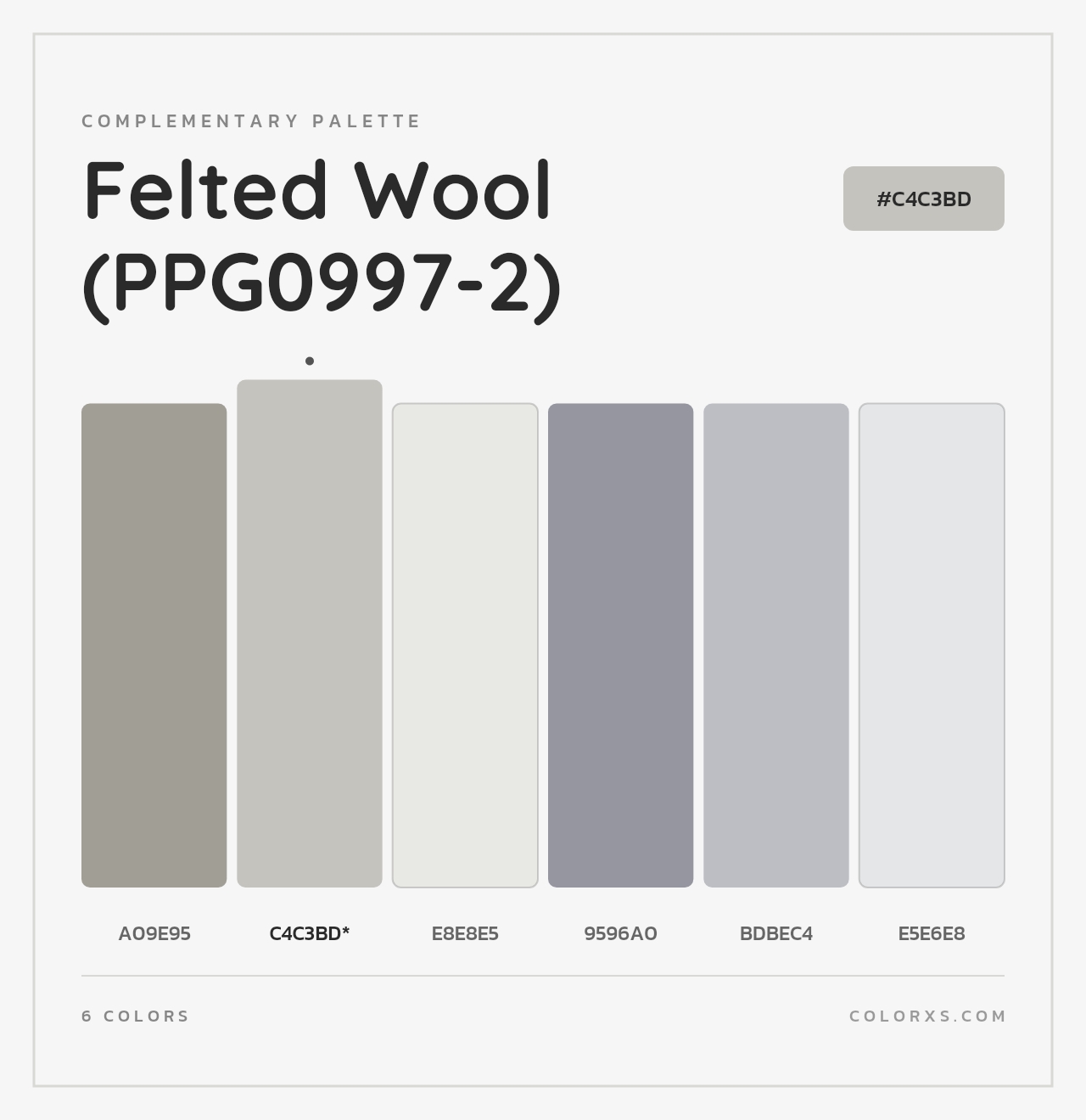 Felted Wool (PPG0997-2) - Complementary Color Palette