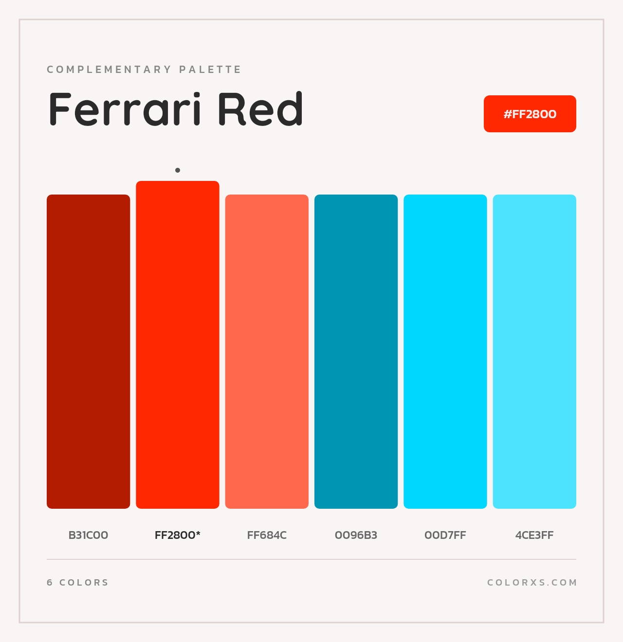Ferrari Red - Complementary Color Palette
