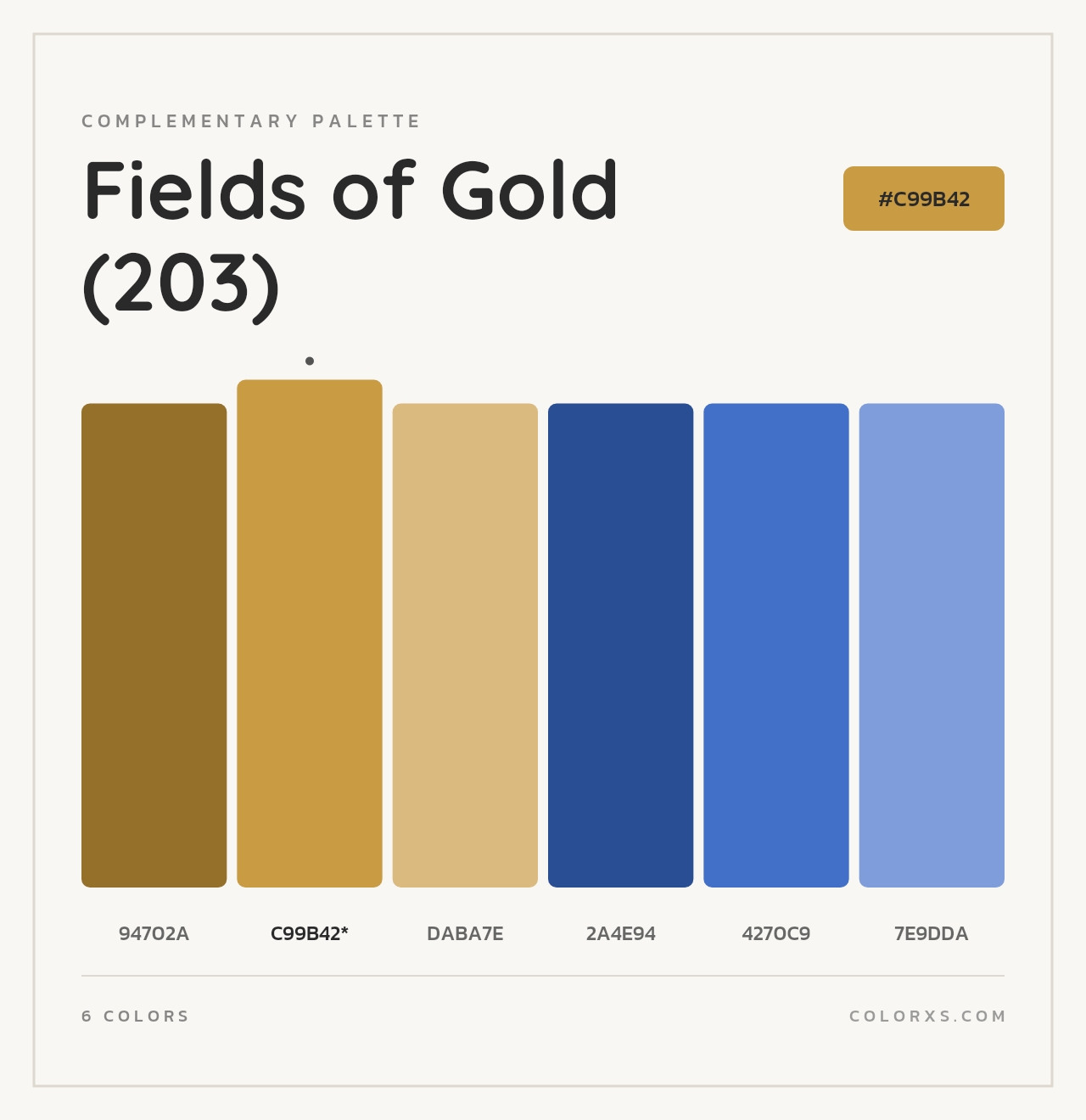 Fields of Gold (203) - Complementary Color Palette