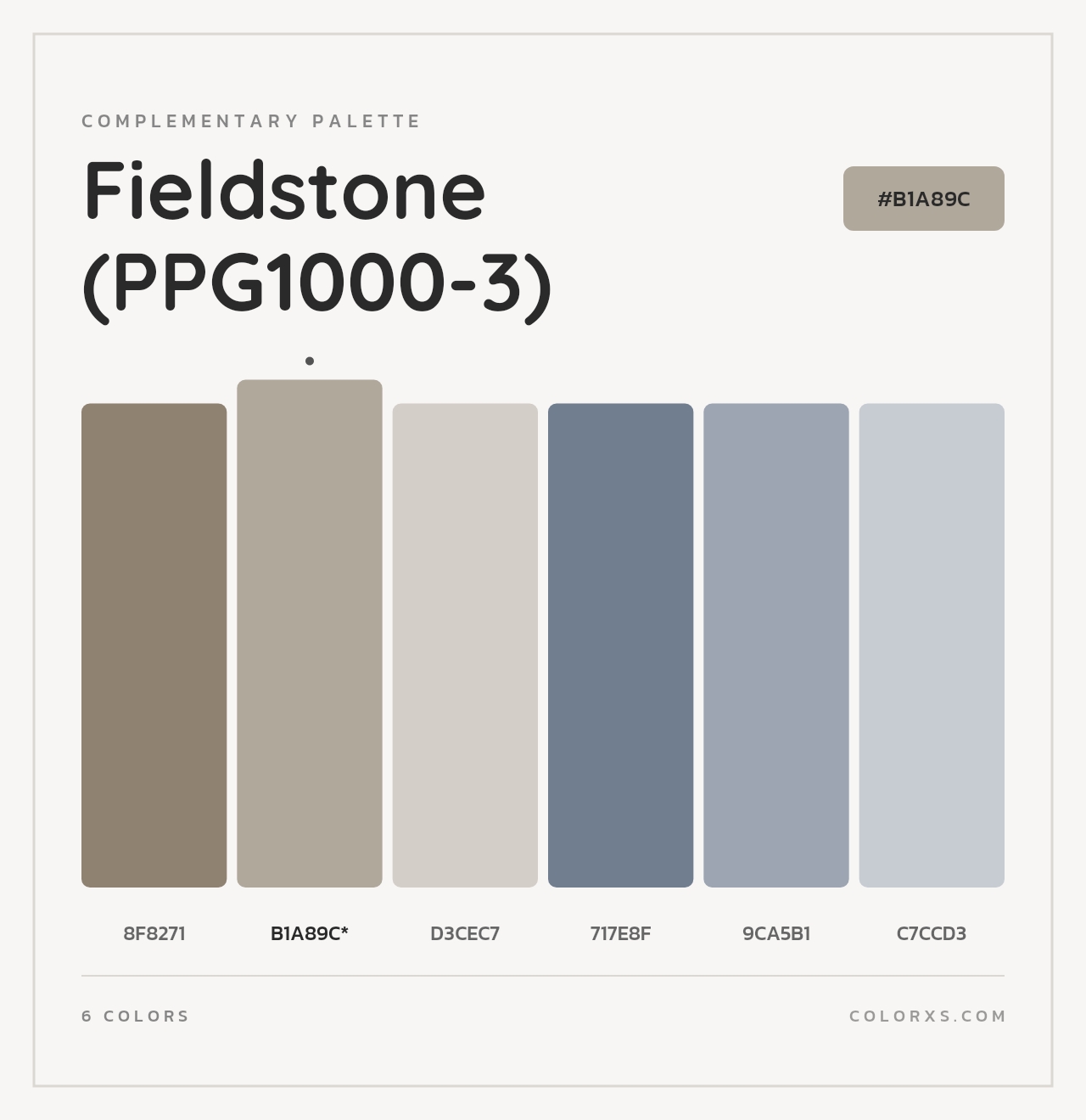 Fieldstone (PPG1000-3) - Complementary Color Palette