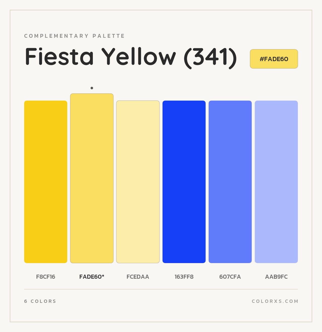 Fiesta Yellow (341) - Complementary Color Palette