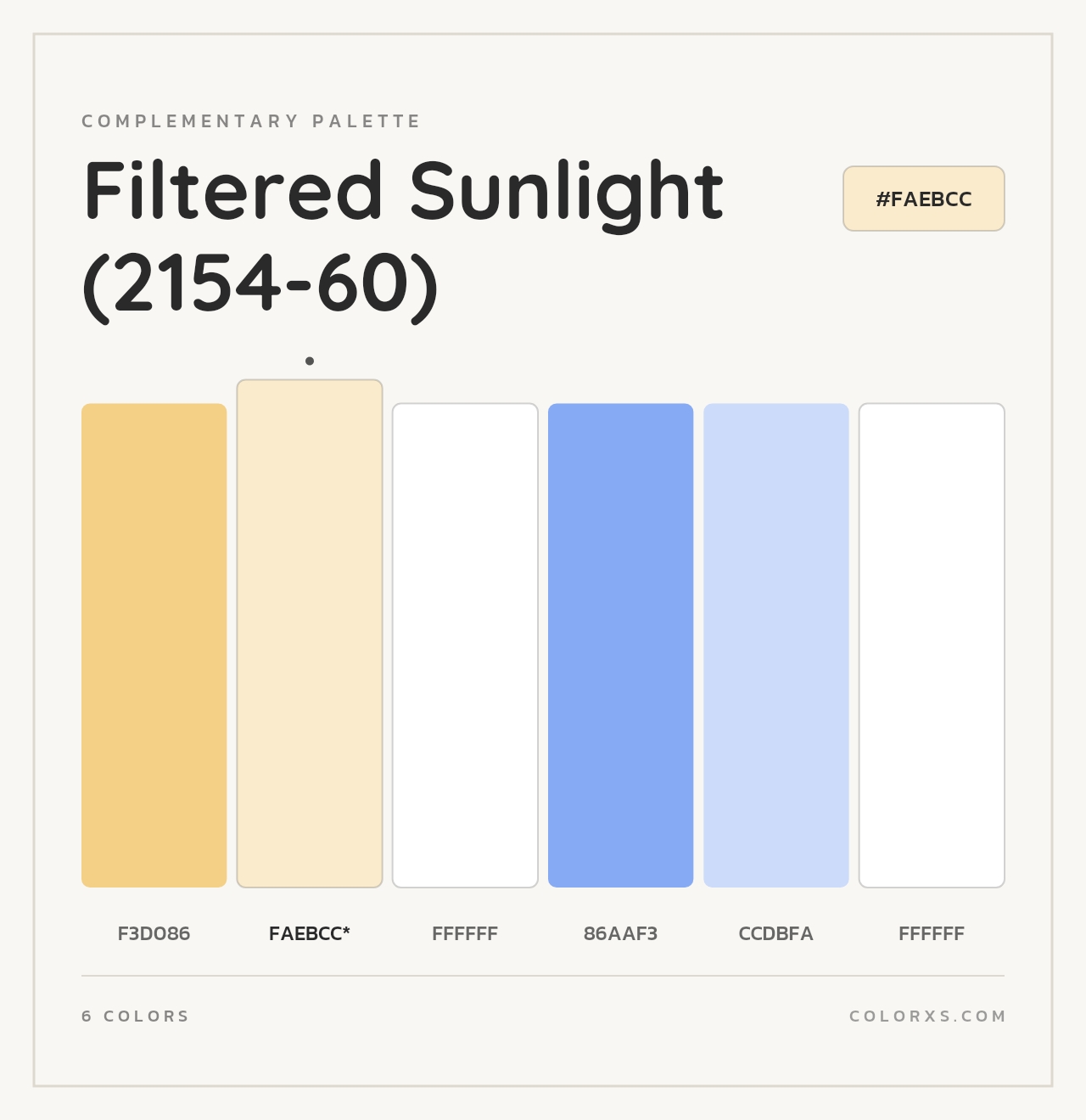 Filtered Sunlight (2154-60) - Complementary Color Palette