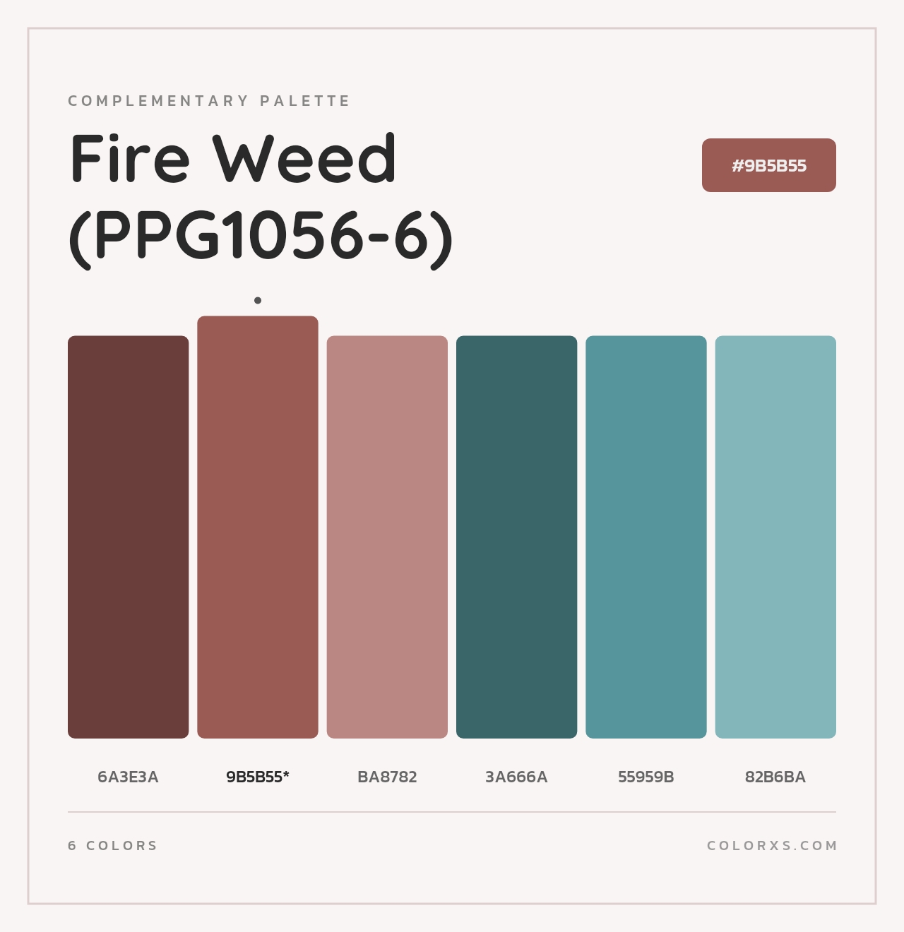 Fire Weed (PPG1056-6) - Complementary Color Palette