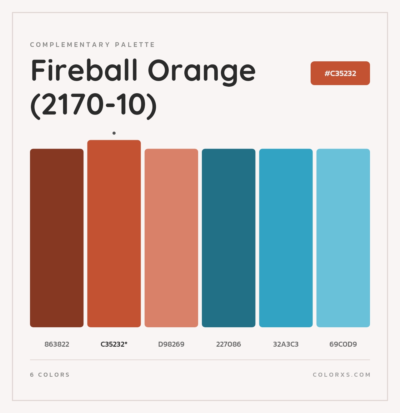 Fireball Orange (2170-10) - Complementary Color Palette