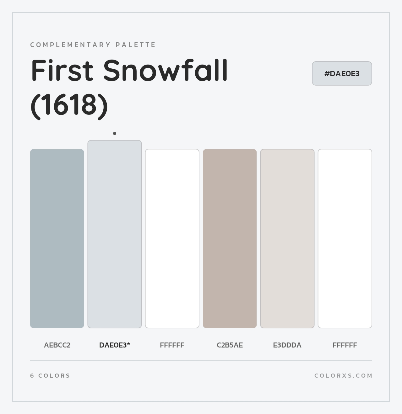 First Snowfall (1618) - Complementary Color Palette