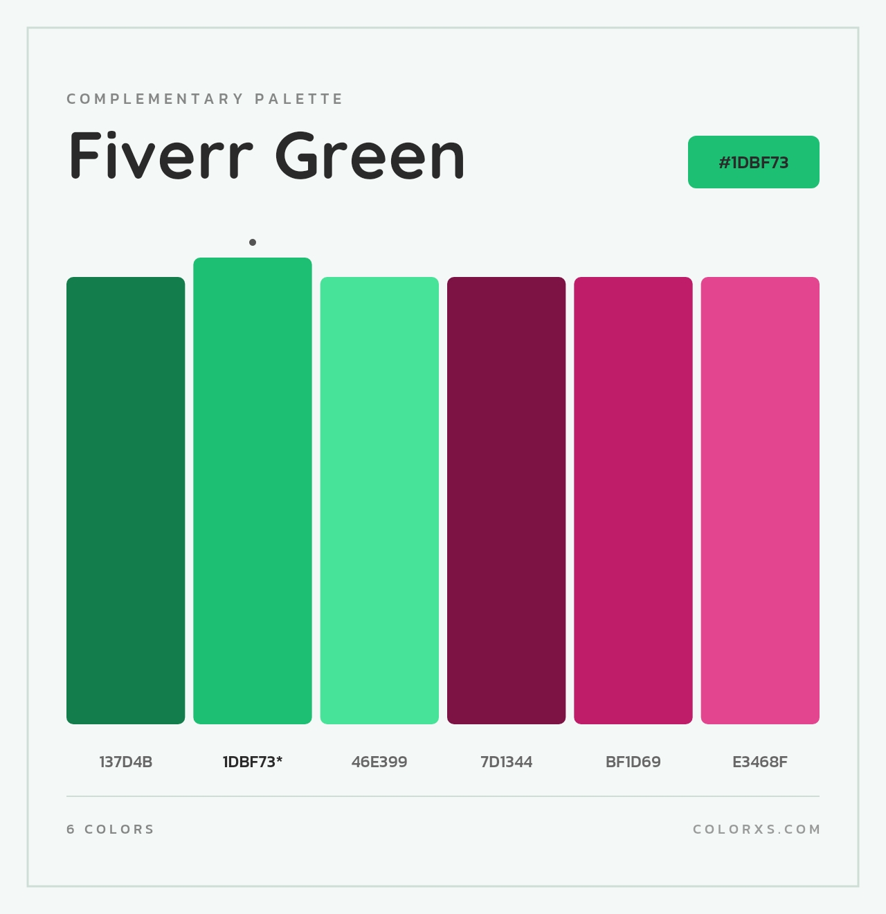 Fiverr Green - Complementary Color Palette