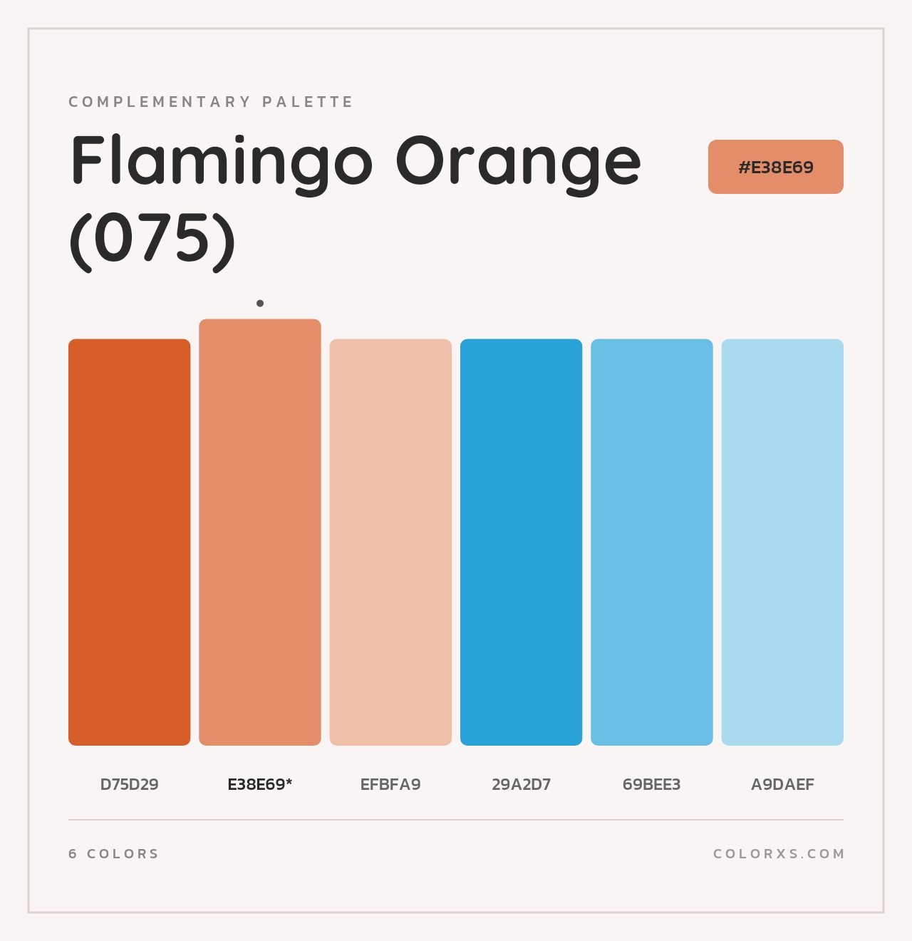 Flamingo Orange (075) - Complementary Color Palette