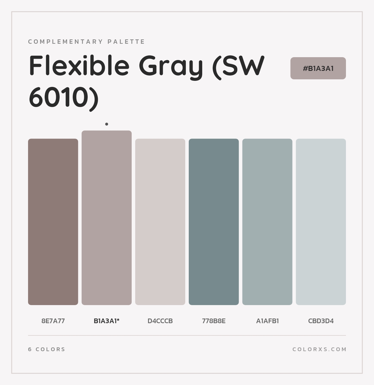 Flexible Gray (SW 6010) - Complementary Color Palette