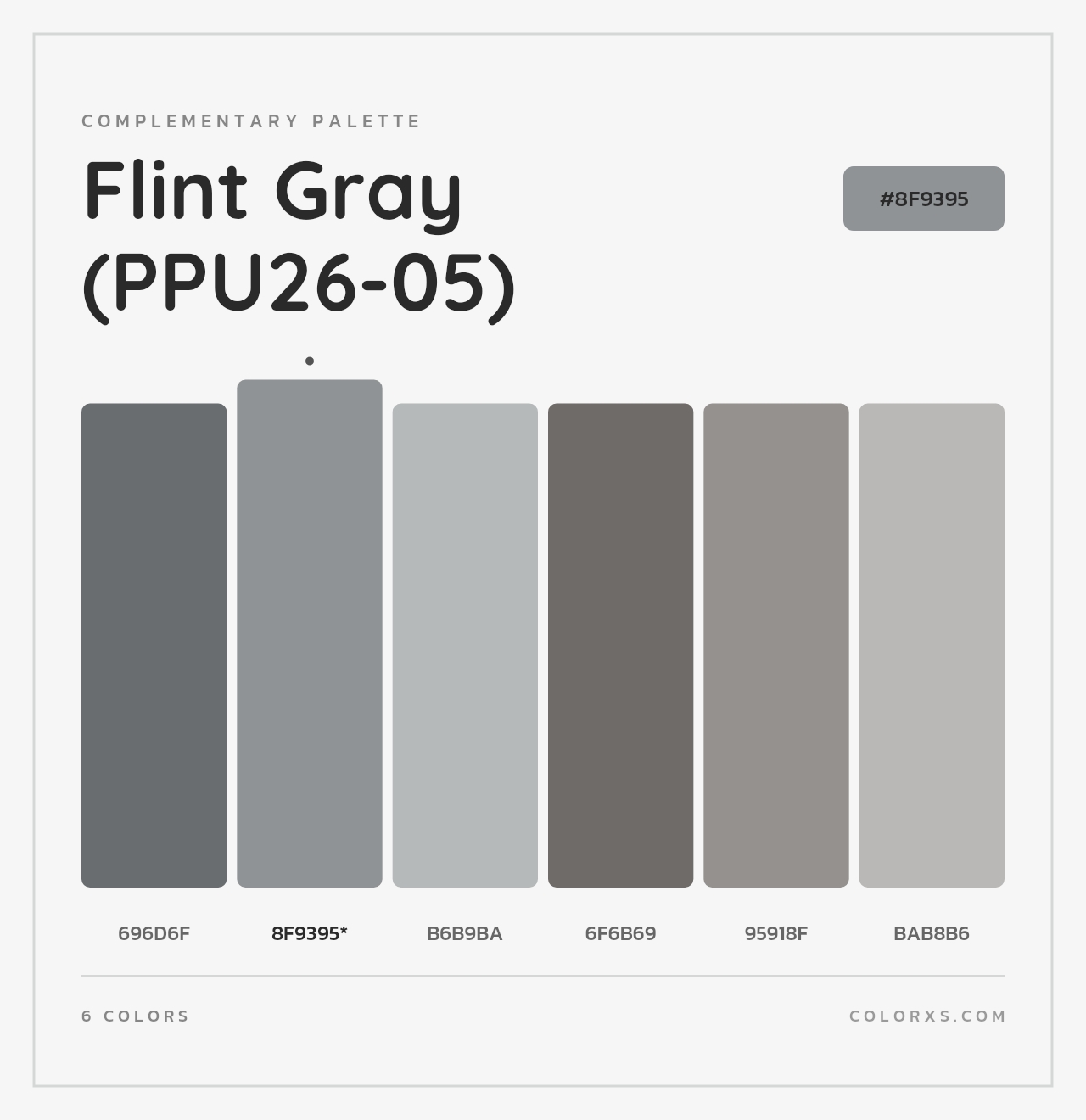 Flint Gray (PPU26-05) - Complementary Color Palette