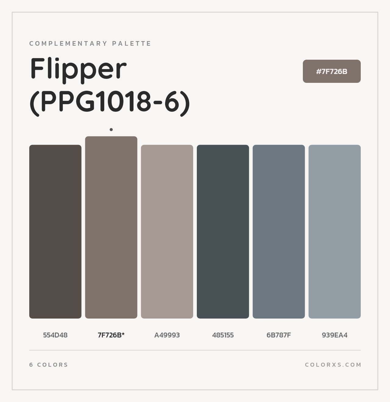 Flipper (PPG1018-6) - Complementary Color Palette