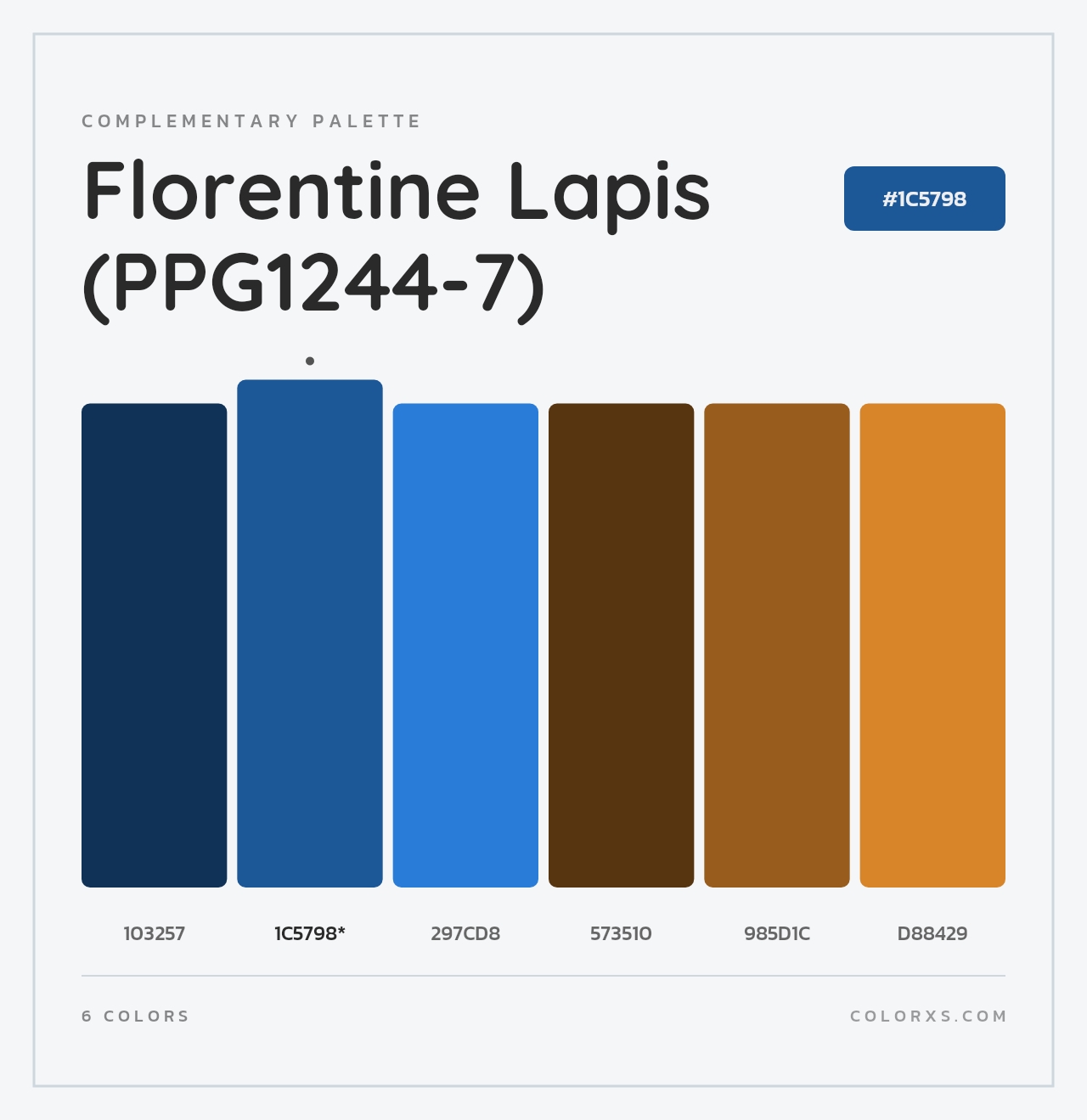 Florentine Lapis (PPG1244-7) - Complementary Color Palette