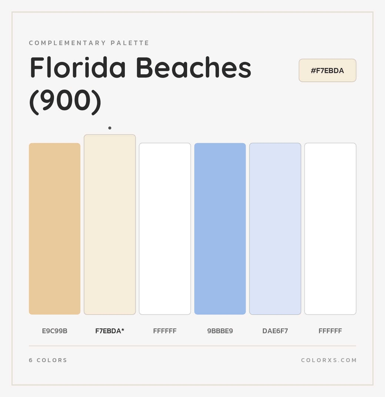 Florida Beaches (900) - Complementary Color Palette