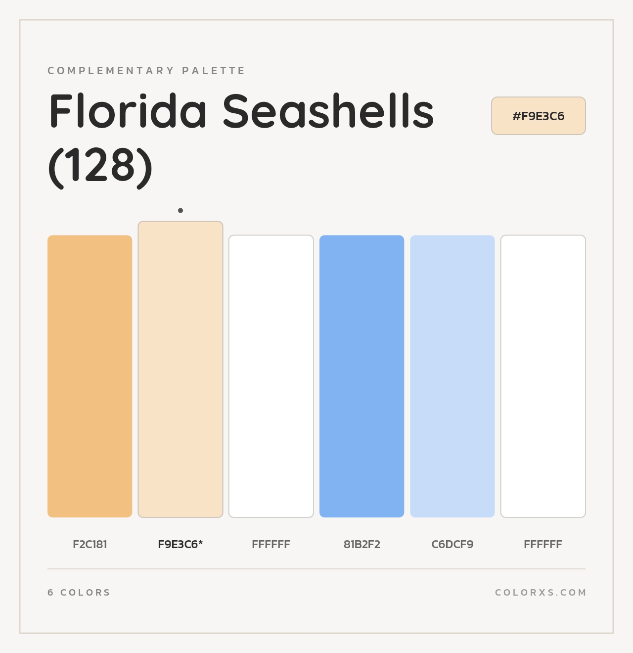 Florida Seashells (128) - Complementary Color Palette