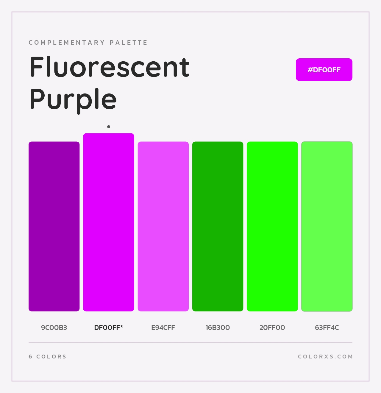 Fluorescent Purple - Complementary Color Palette