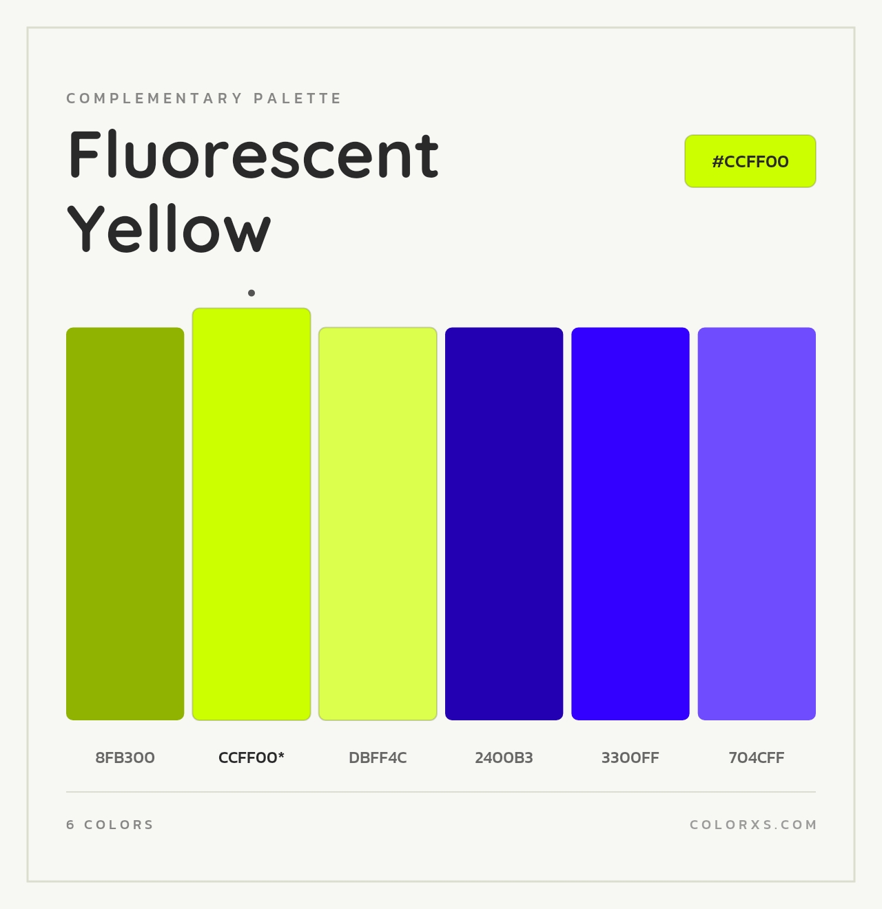 Fluorescent Yellow - Complementary Color Palette