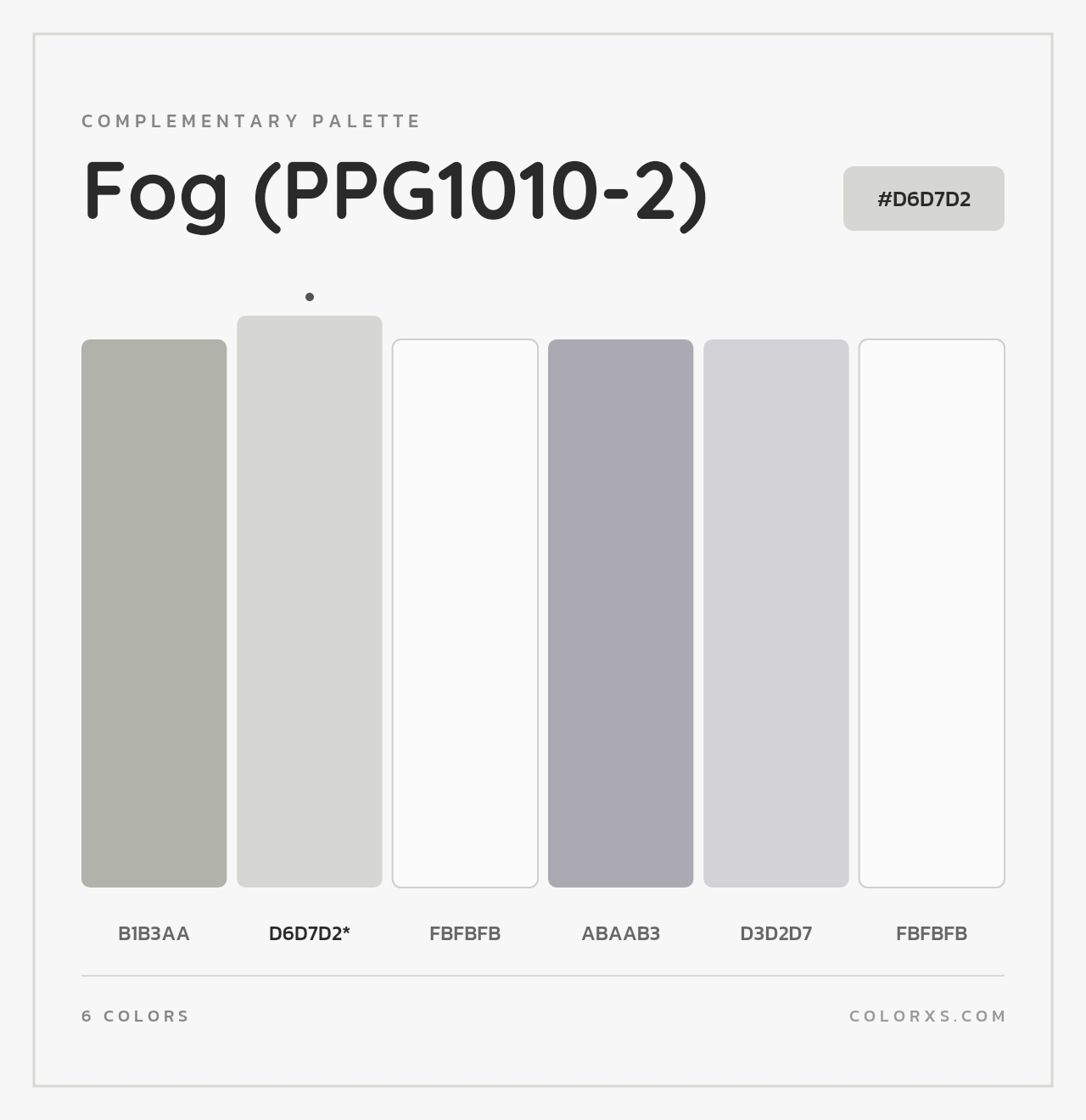 Fog (PPG1010-2) - Complementary Color Palette