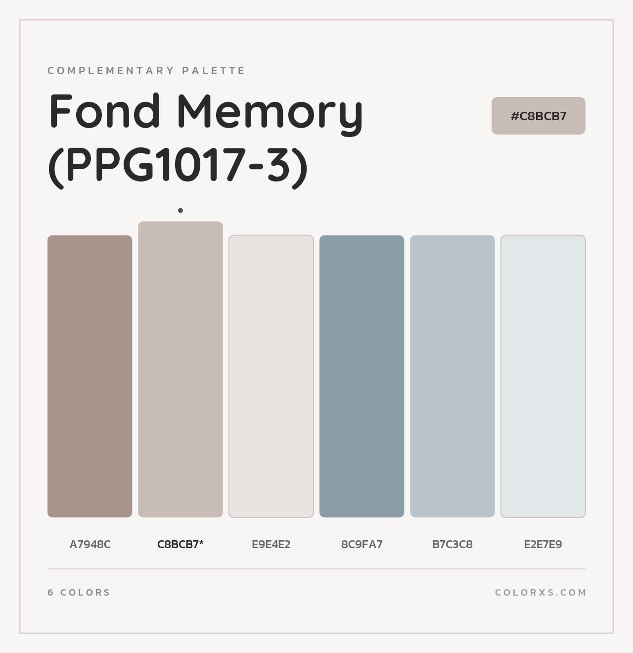 Fond Memory (PPG1017-3) - Complementary Color Palette