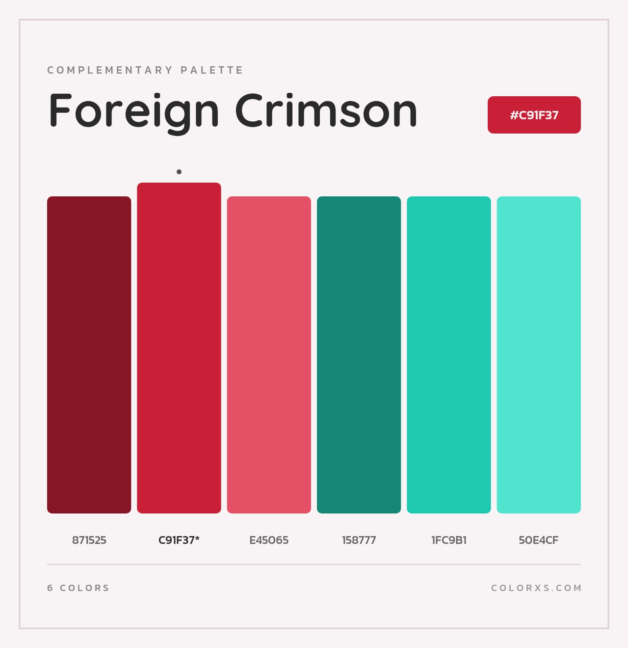 Foreign Crimson - Complementary Color Palette