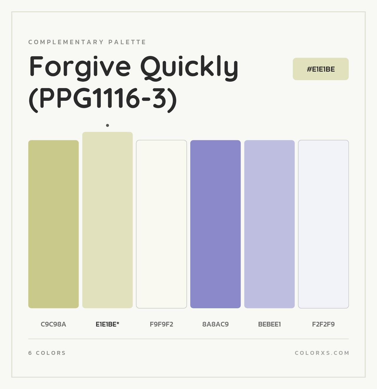 Forgive Quickly (PPG1116-3) - Complementary Color Palette