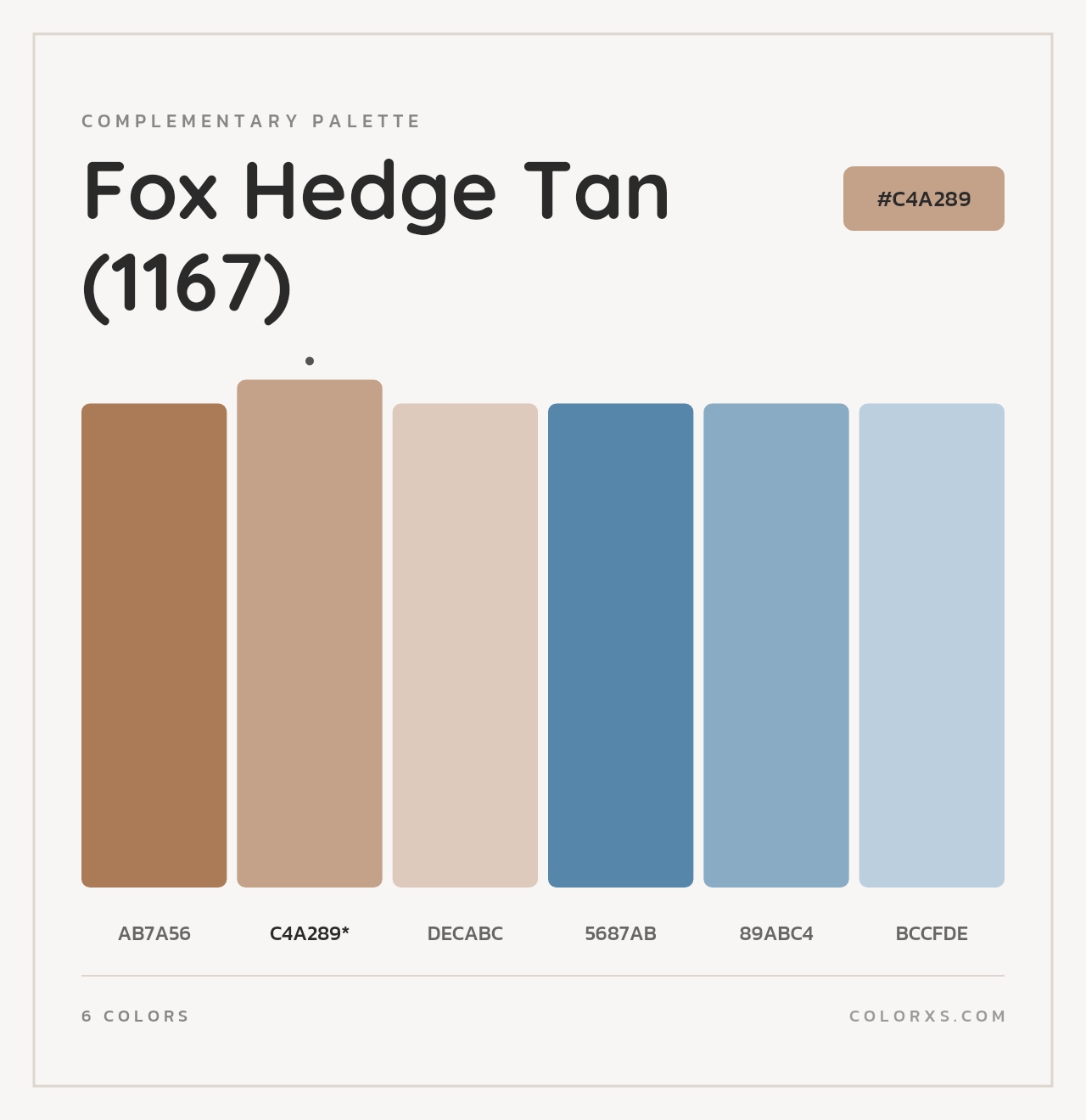 Fox Hedge Tan (1167) - Complementary Color Palette