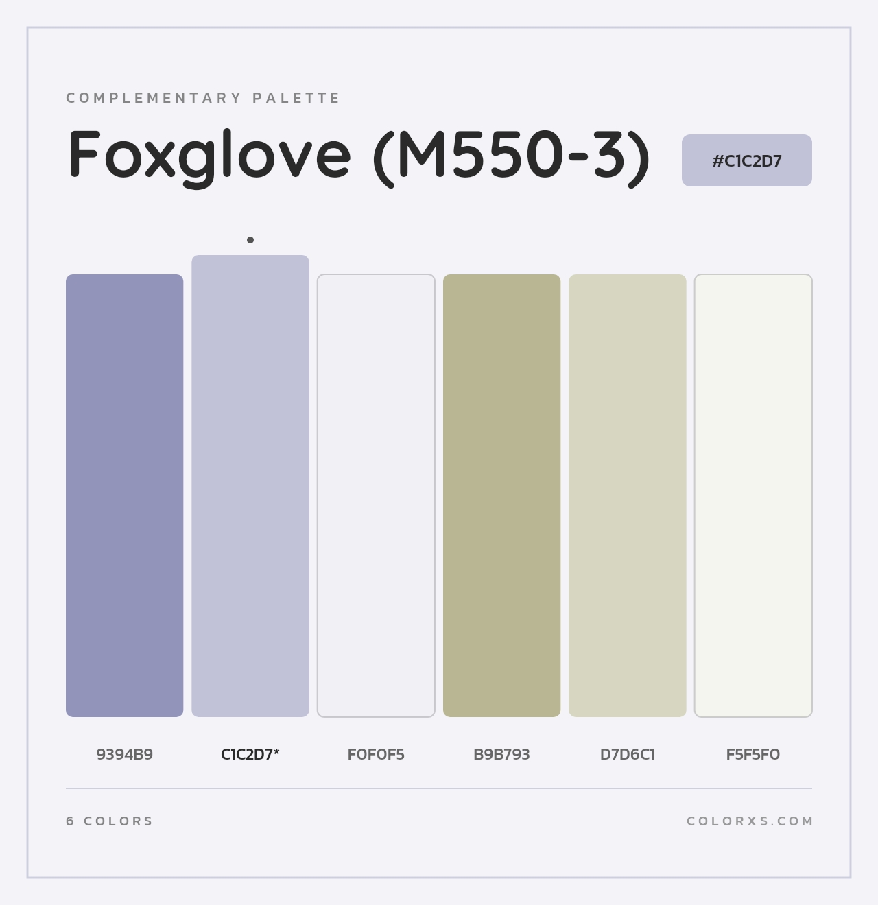 Foxglove (M550-3) - Complementary Color Palette