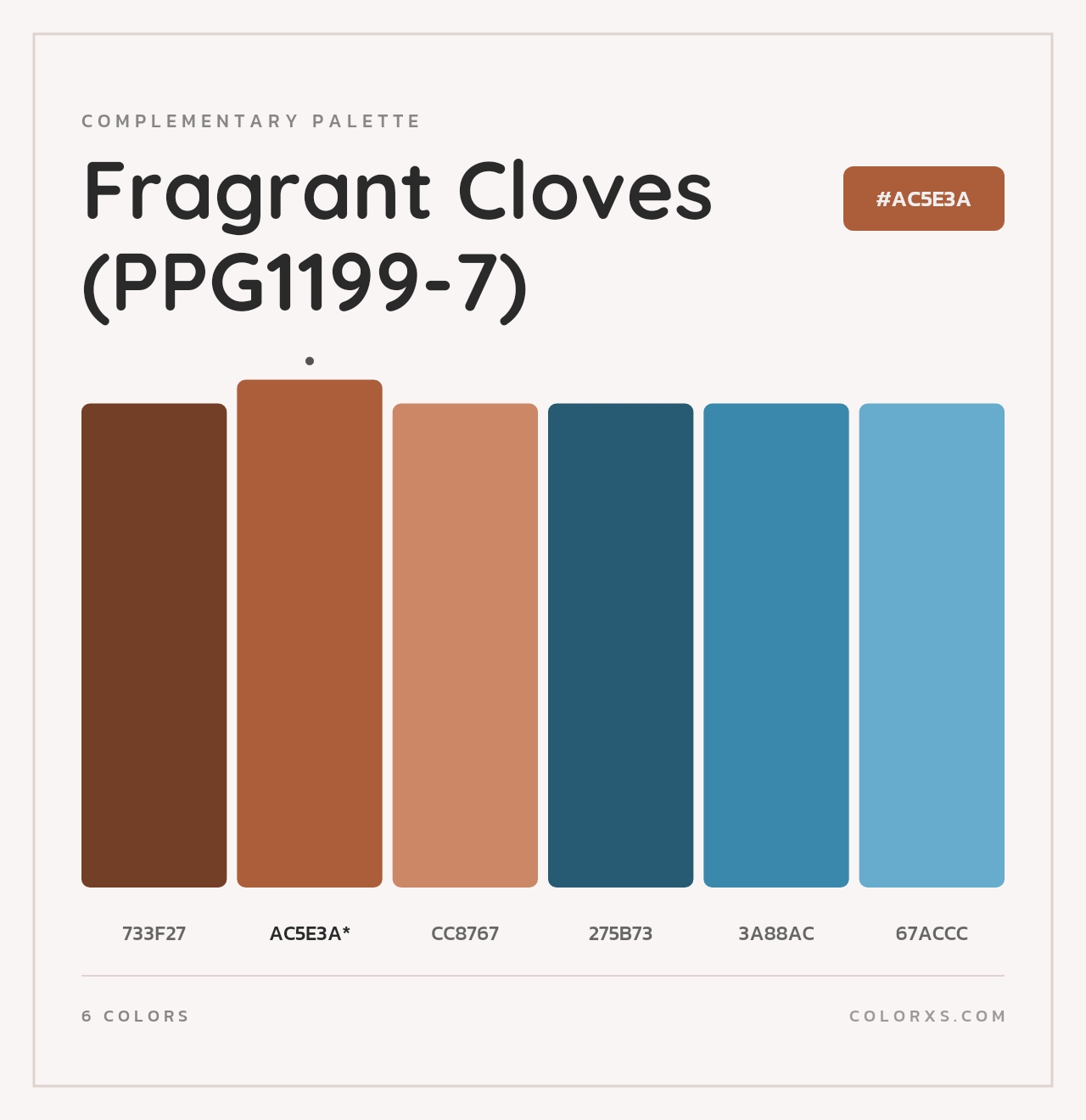 Fragrant Cloves (PPG1199-7) - Complementary Color Palette