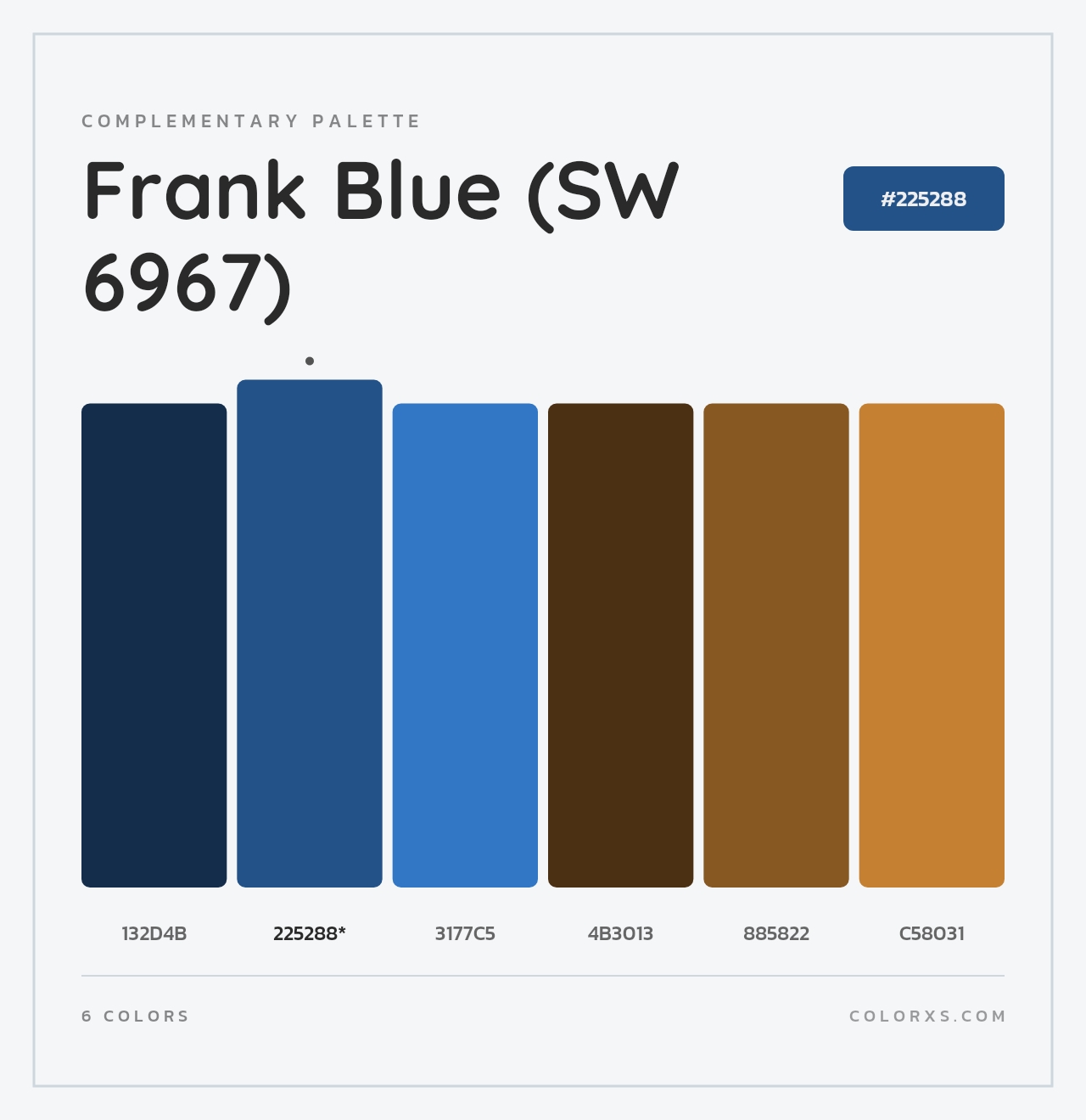 Frank Blue (SW 6967) - Complementary Color Palette
