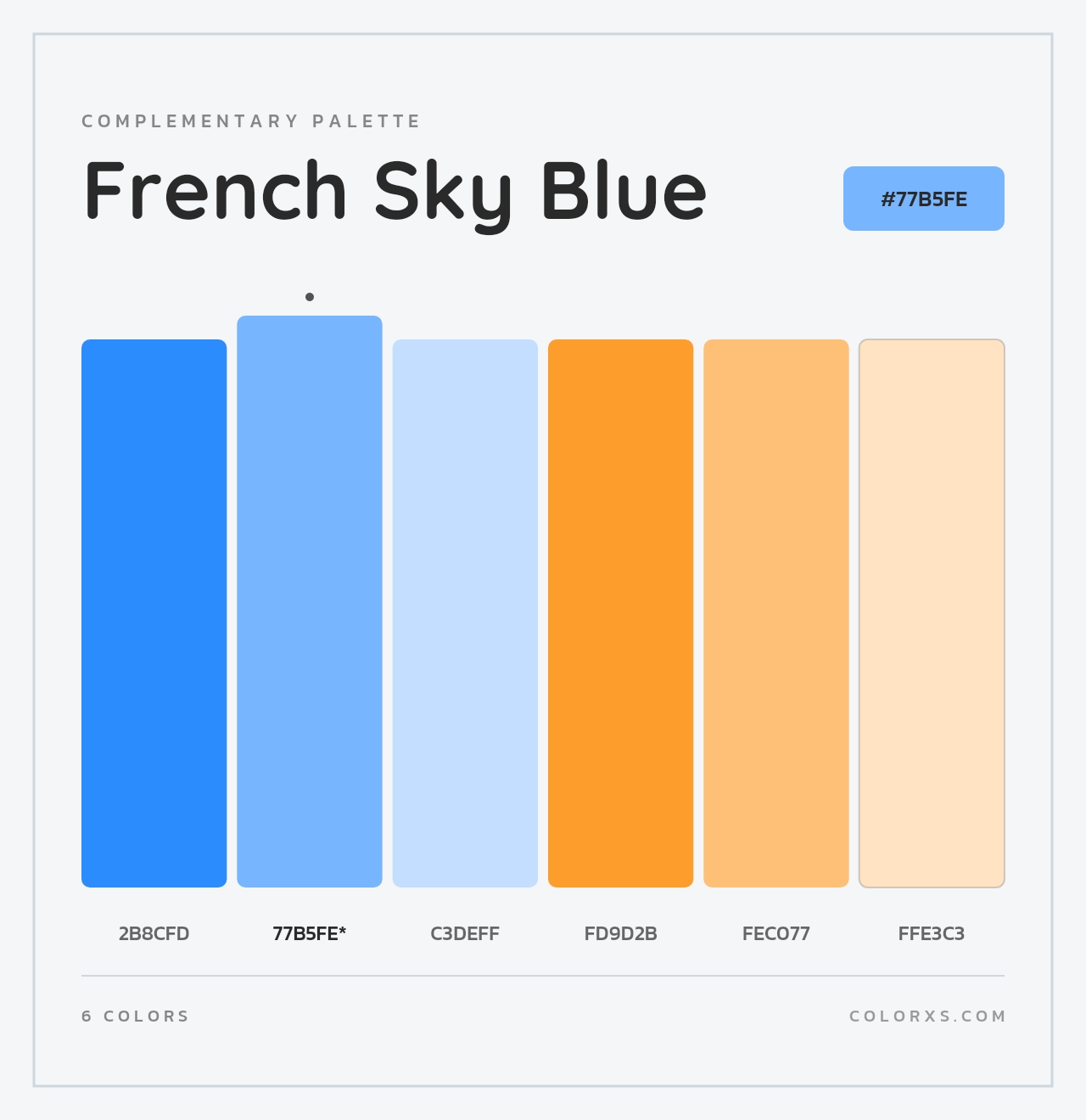 French Sky Blue - Complementary Color Palette