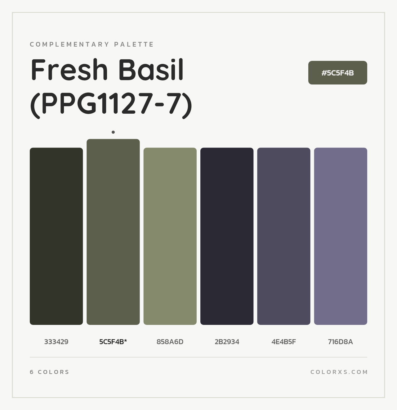 Fresh Basil (PPG1127-7) - Complementary Color Palette