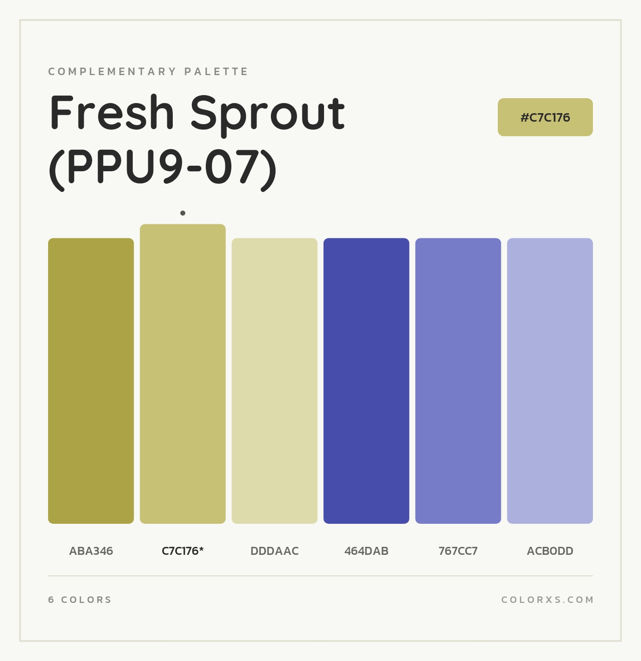 Fresh Sprout (PPU9-07) - Complementary Color Palette