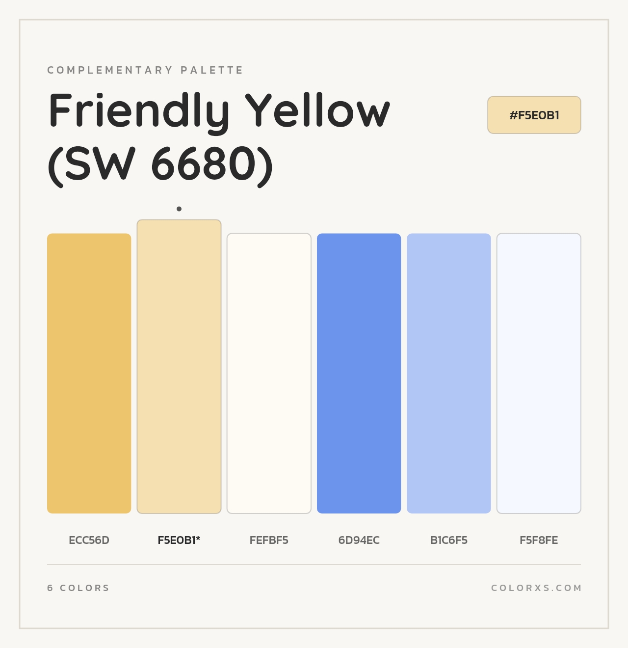 Friendly Yellow (SW 6680) - Complementary Color Palette