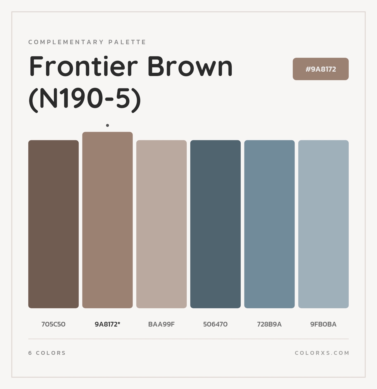 Frontier Brown (N190-5) - Complementary Color Palette