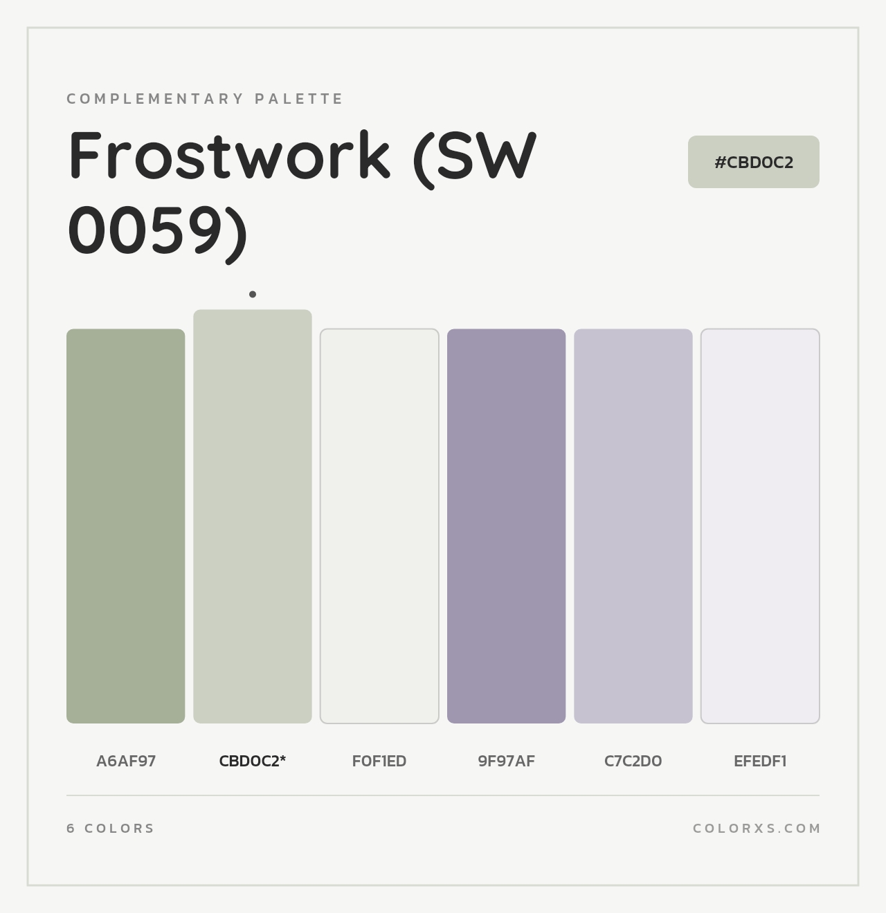 Frostwork (SW 0059) - Complementary Color Palette