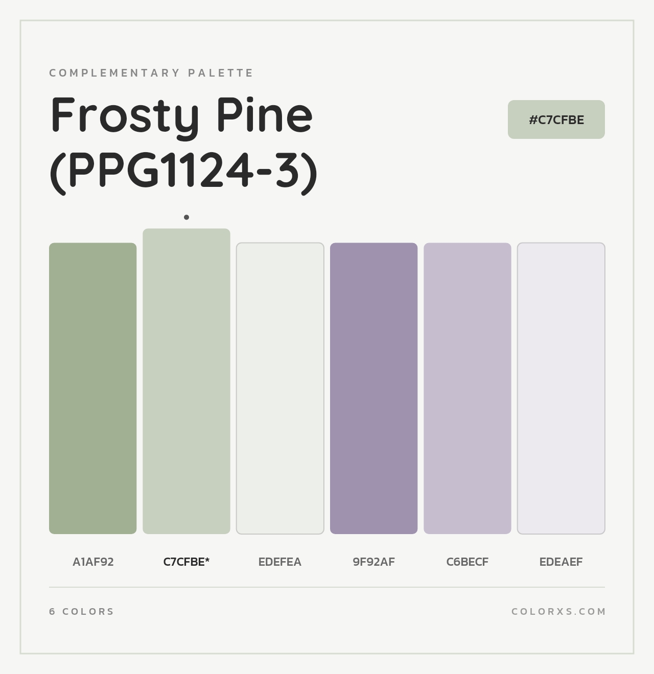 Frosty Pine (PPG1124-3) - Complementary Color Palette