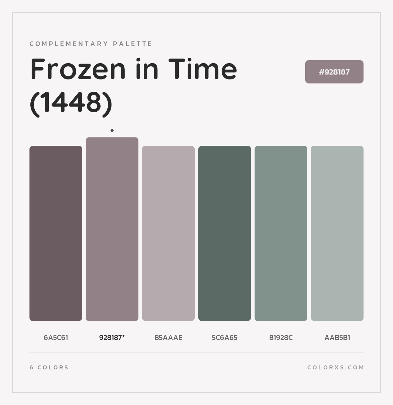Frozen in Time (1448) - Complementary Color Palette