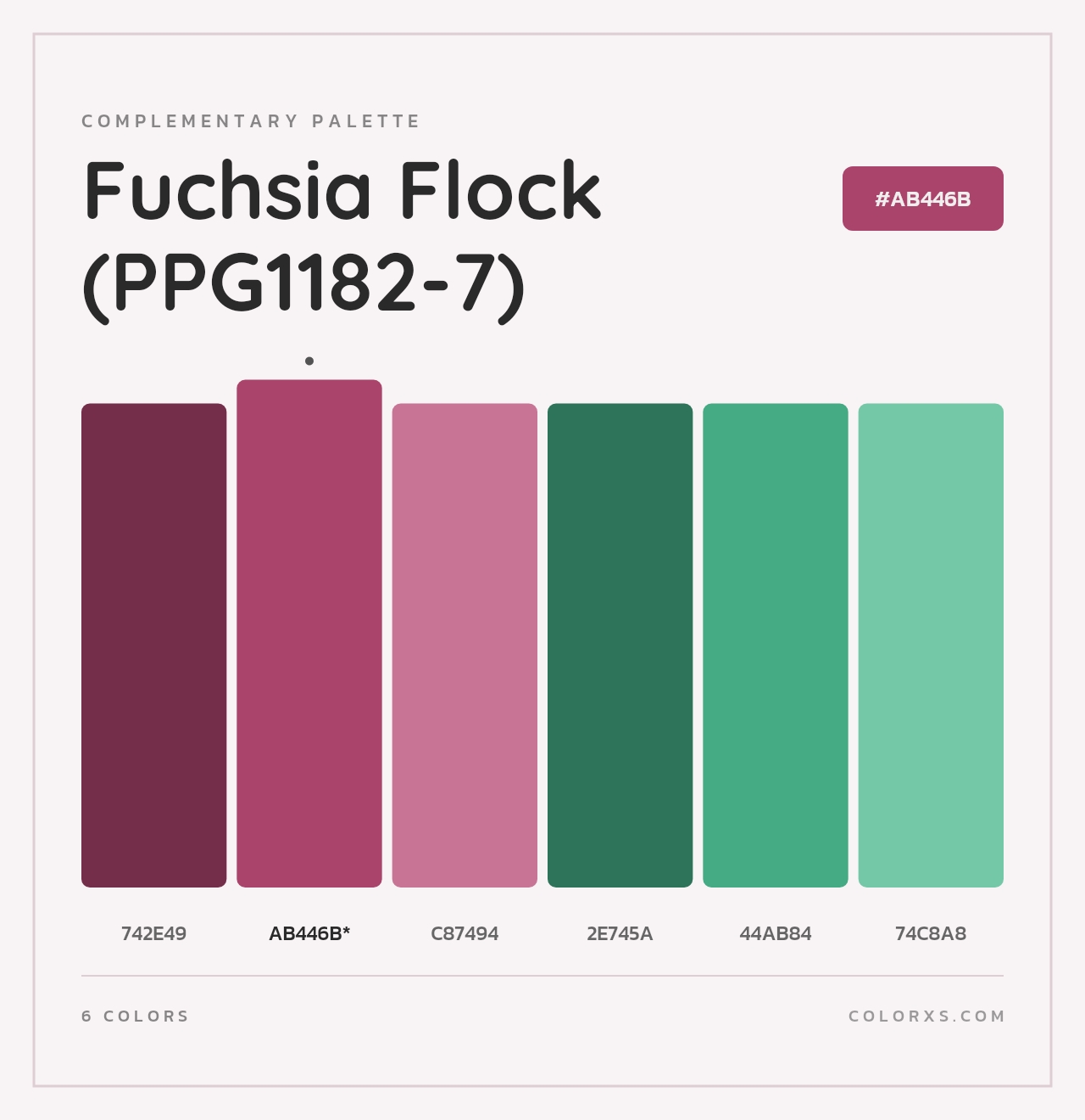 Fuchsia Flock (PPG1182-7) - Complementary Color Palette