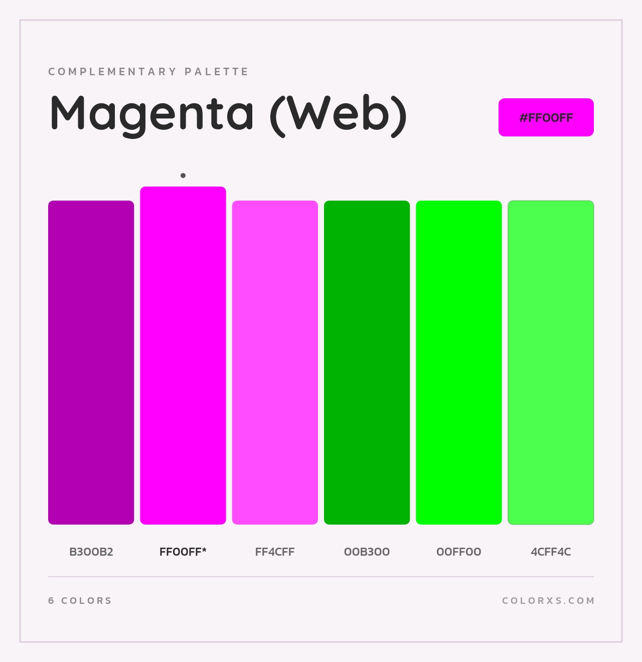 Magenta (Web) - Complementary Color Palette