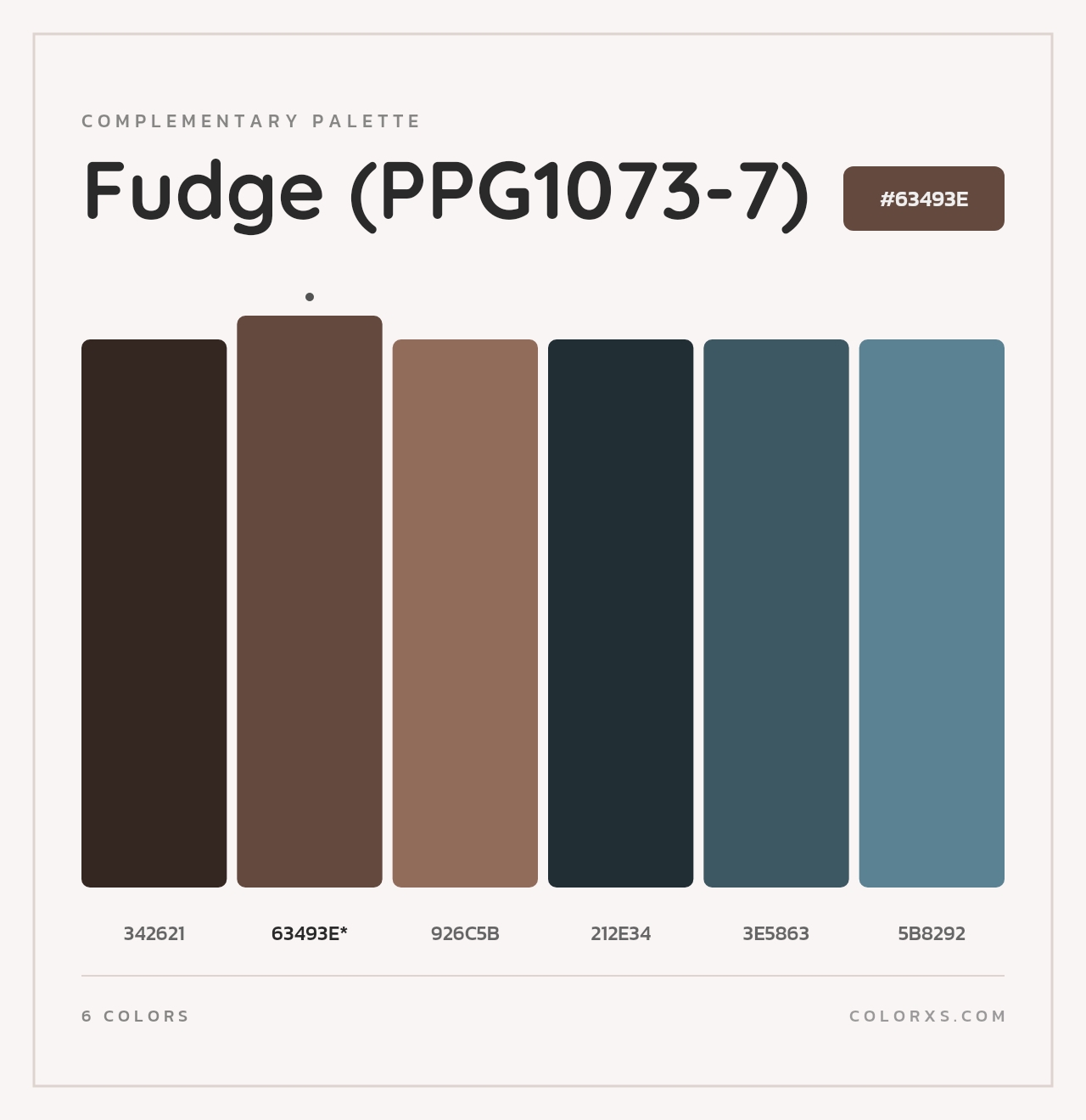 Fudge (PPG1073-7) - Complementary Color Palette