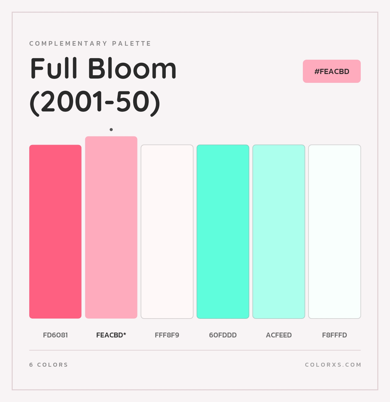Full Bloom (2001-50) - Complementary Color Palette